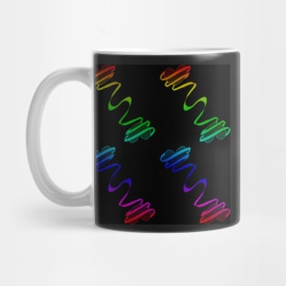 Rainbow Hearts And Ribbons With Black Background Mug